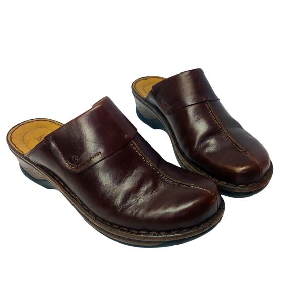 Josef Seibel Carole Mahogany Brown Leather Slip On Mule Clogs EU 36 Comfort - Picture 1 of 13